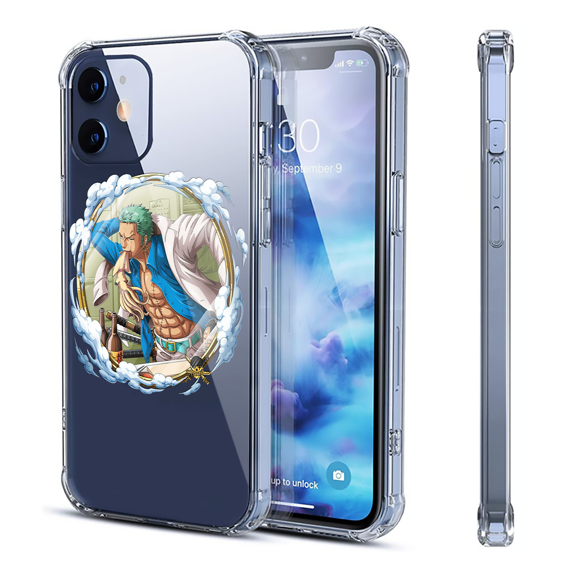（画像用） ワンピース ロロノア・ゾロ ONE PIECE Roronoa Zoro 【iPhone 12シリーズ対応】透明スマホケース（クリアソフトケース）